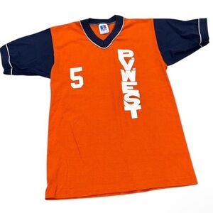 Vintage Russell Athletic Orange and Black Youth Jersey